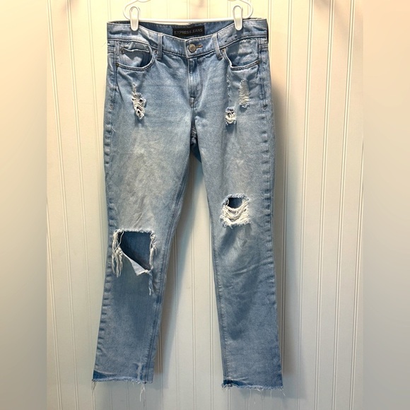 Express Denim - EXPRESS JEANS | Cropped Super Skinny Mid Rise Distressed Sz 8